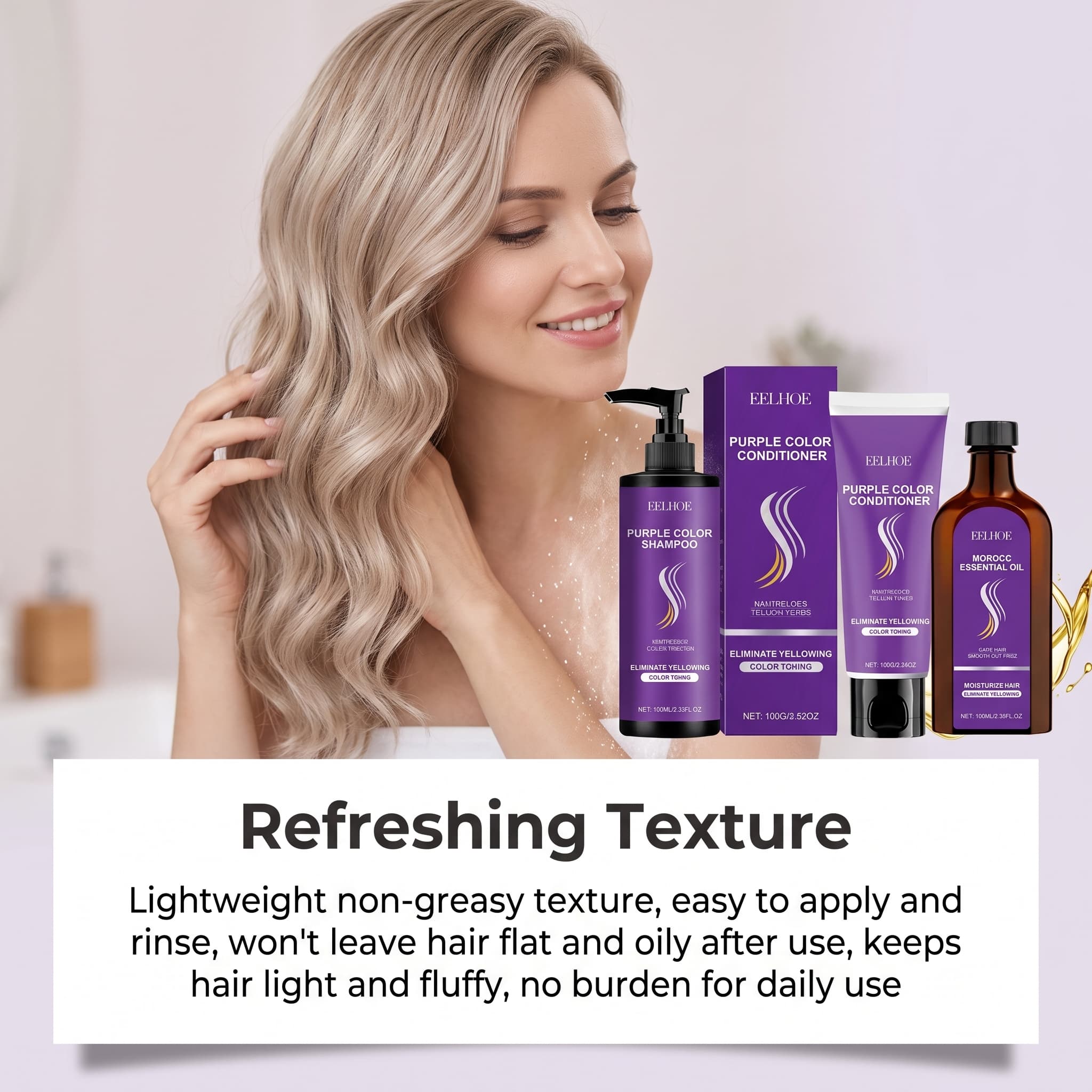 Purple Shampoo Set With Condit - đánh giá và giá Hair Care Products
