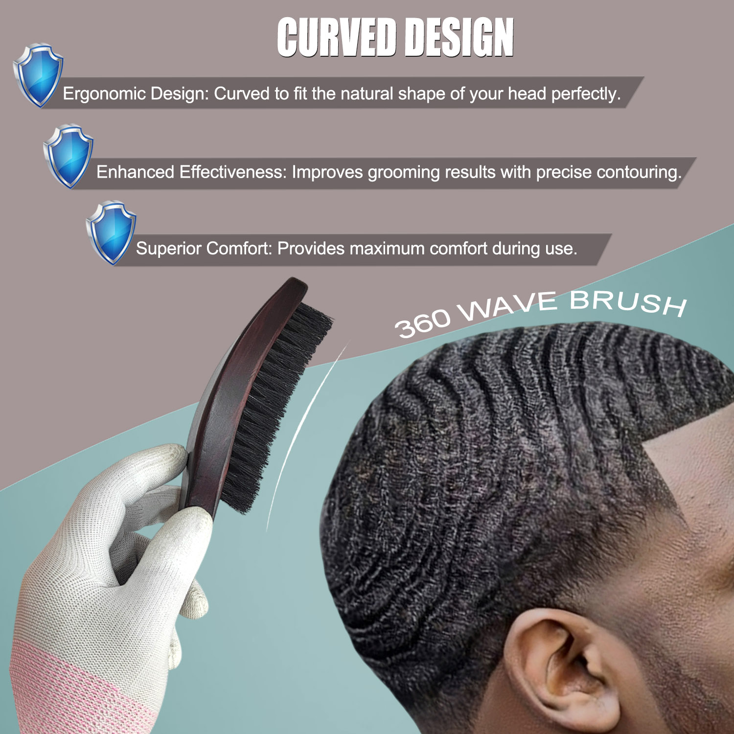 Gracemen 360 Wave Brush Curved - đánh giá và giá Hair Care Products