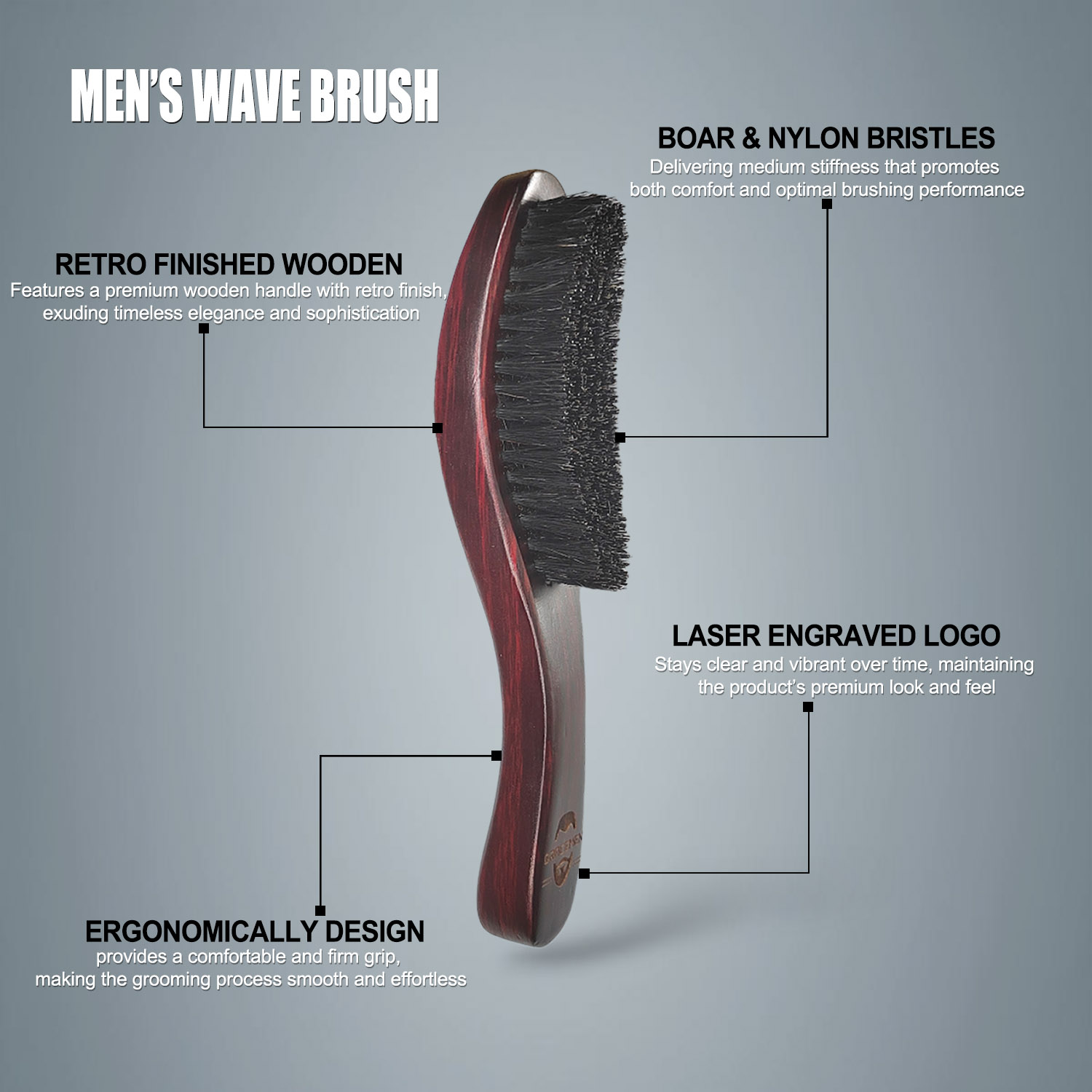 Gracemen 360 Wave Brush Curved - đánh giá và giá Hair Care Products